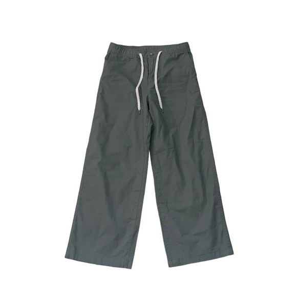 Vuori Pants - Vuori Ripstop Olive Army Green Wideleg Organic Cotton Cropped Pants Small